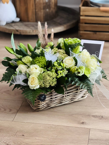 Large Neutral Basket | Thorngumbald & Hedon Florist | Hull Fresh Flower Delivery