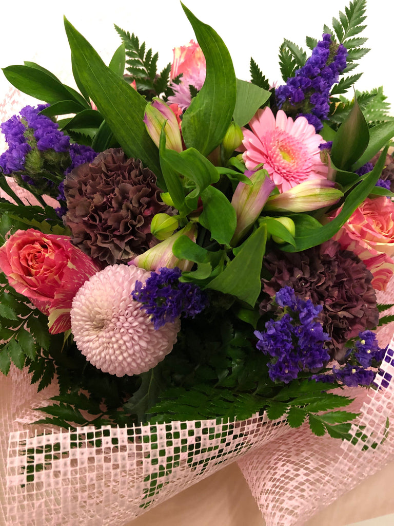 Purple Pink Mix Water Bouquet | Thorngumbald & Hedon Florist | Hull Fresh Flower Delivery