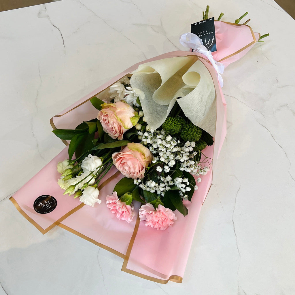 Soft Pink Hand Tied Bouquet | Thorngumbald & Hedon Florist | Hull Fresh Flower Delivery near me