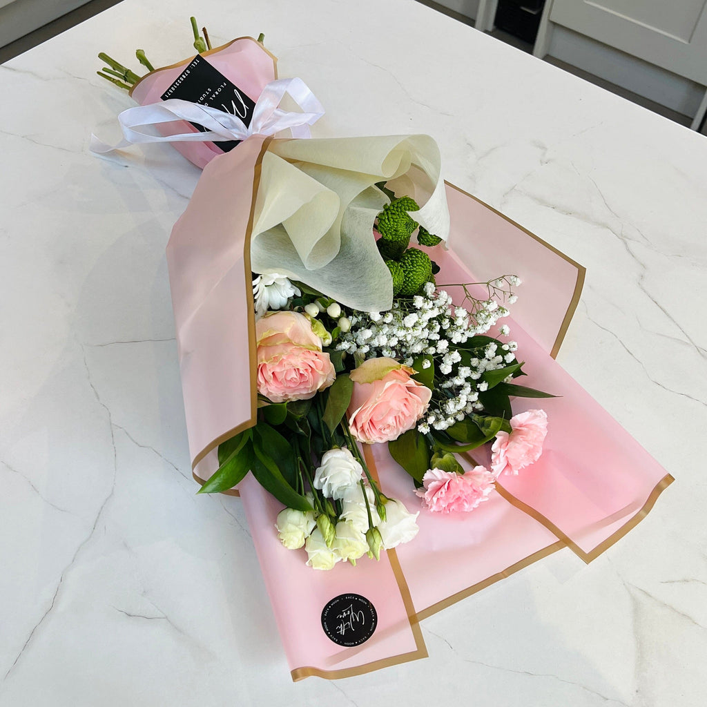 Soft Pink Hand Tied Bouquet | Thorngumbald & Hedon Florist | Hull Fresh Flower Delivery near me