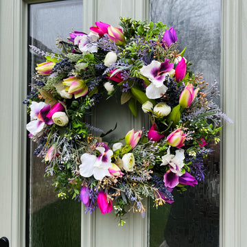 Tranquil Tulip Spring Wreath | Thorngumbald & Hedon Florist | Hull Fresh Flower Delivery near me